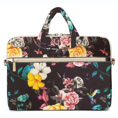 China Rose Pattern Laptop Sleeve Waterproof Messenger Bag 15 Inch Laptop Bag Shoulder Bag For 14 To15.6 Inch Laptop Case for sale