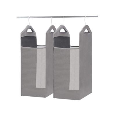 China Hamper Bag Custom Clothes Closet 2-Pack Organizer Hanging Mesh Laundry Hamper Door-Hanging Laundry Bag for sale