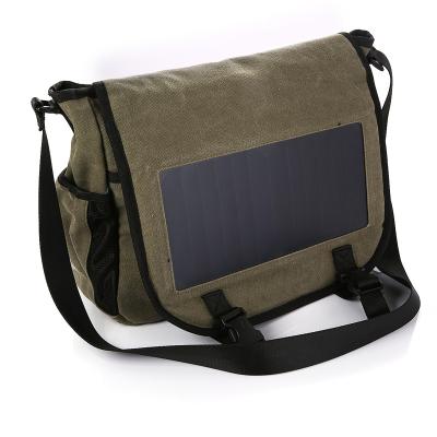 China Messenger Bag for Men Wholesale Canvas Bag Pack Backpack Solar Charger 6.5 Watt Solar Messenger Bag for Men Cross - Body Bag for sale