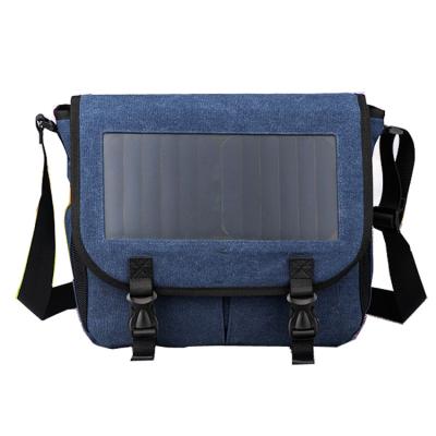 China Outdoor Solar Messenger Bag Bag Pack For Travel Hiking Camping Cross - Body Bag Canvas Messenger Laptop Bag For Men for sale