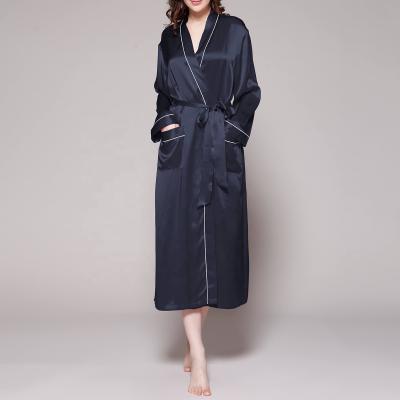 China 100% Pure Silk Mulbery Mulbery Mulbery One Piece Nightgown Long Sleeve 100% Long Sleeve Kimono Robe Women Pajamas Pure for sale