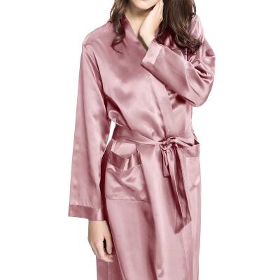 China Dropshipping QUICK DRY one pieces long sheath pajamas kimono luxury high quality long robes plus sizes 100% pure silk robe robe sleepwear for sale