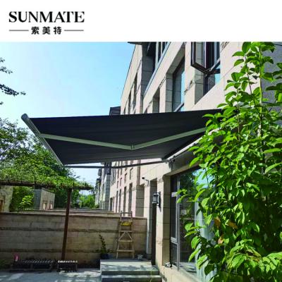 China Totally Enclosed Electric Parasol Aluminum Frame For Sunroom Skylight Garden Pergola Roller Shade for sale