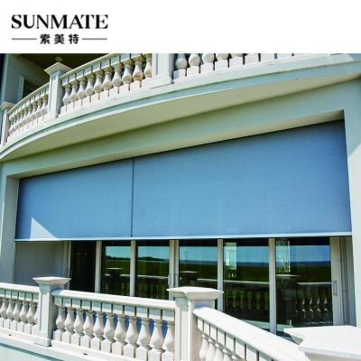 China Modern Electric Roller Blinds Sunshade Blackout Motorized Outdoor Track Factory Price Promotion for sale