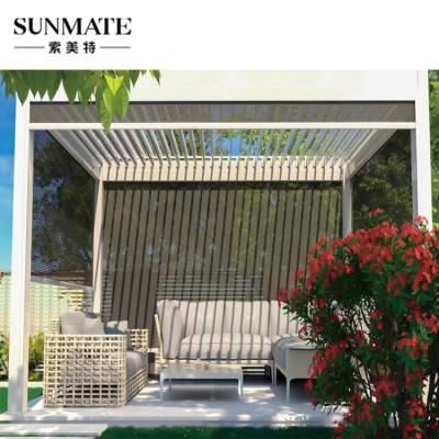 China Sunroom Modern Waterproof Aluminum Outdoor Gazebo Awning Electric Remote Controller Sunshade for sale