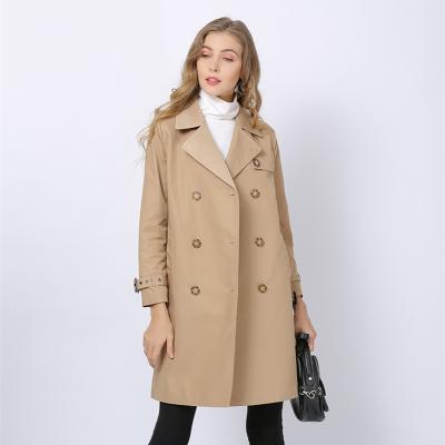 China Wholesale Breathable Fashion Women's Double Breast Gap Beige Breathable Jacket for sale