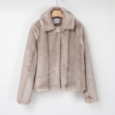 China Cute Fluffy Women's Faux Anti-Wrinkle Fashion Ladies Anti-wrinkle Plush Fur Jacket Mink Fur Short Coat Jtfur for sale