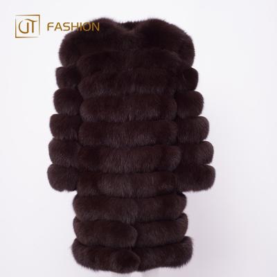 China 2018 New Arrival Jtfur Women's Reversible Long Real Reversible Wholesale Luxurious Fluffy Detachable Fur Coat Fox Fur Coat for sale