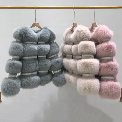 China New Fox Fur Jacket Viable Women's Jtfur Faux Hair Stone Skin Woolen Full Wind Real Viable Fur Jacket Queen Fur Jacket Diet Coat for sale