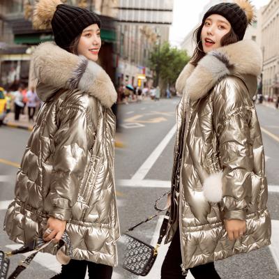 China Jtfur Lightweight Women's Oversized Anti-Wrinkle Coat With Hood Cotton Padded Faux Fur Parka for sale