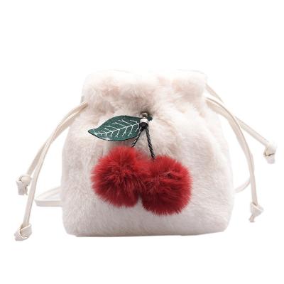 China New Fashion Jtfur Plush Mink Fur Barrel Strap Faux Fur Handbags Women Cross - Buckle Body Bag Tote Hand Bags For Girls for sale