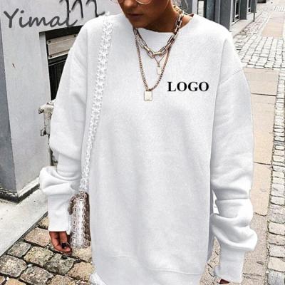 China Hot Drop Custom Logo Anti-wrinkle Spring Sale Pullover Women Casual Hoodie Oversized Streetwear Crew Neck Drop Shoulder for sale