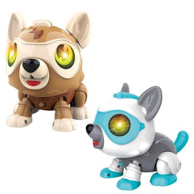 China Songrebo ABS Plastic Children's Electronic Robot Dog Toy Stem Science And Education DIY Touch Border Voice-activated Smart Sensor for sale