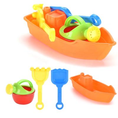 China Practical Capacity Songrebo Children's Summer Playing Beach Toys Large Beach Boat Sand Rake Shovel Tool Kit for sale