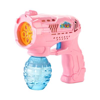 China New Five-hole Songrebo Colorful Bubbles Electric Bubble Gun Children's Light Music Bubble Gun Summer Beach Water Toys for sale