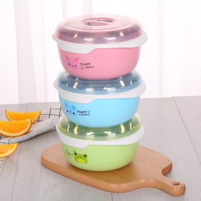 China BPA Free Stainless Steel Children's Tableware Set Baby Anti-fall Suction Cup Baby Bowl Container for sale