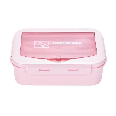 China New Style Plastic Square Lunch Box Food Storage Tableware Microwavable Stocked Lunch Box for sale