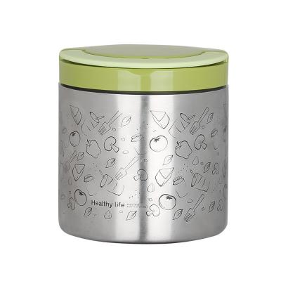 China Round Shape Stainless Steel Thermos Lunch Box Stocked Leakproof Food Bowl S+P for sale