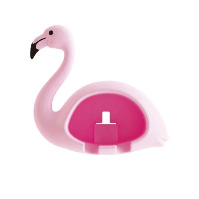 China Viable Creative Flamingo Toothbrush Holder 2 Position Hooks Toothbrush Organizer Bathroom Toothbrush Holder S for sale