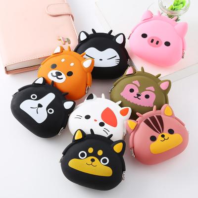 China High Quallity Bulk wholesale coin purse girls cute animal wallet small silicone bags custom cartoon kids coin purse for kids for sale