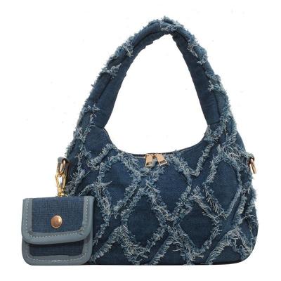 China Other New Denim Tassel Tote Bags Unique Design Canvas Clutch Purses Trendy Handbags For Women for sale