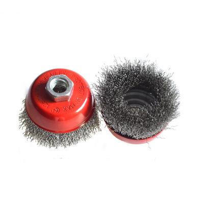 China Factory Sales Custom Size Non-Ferruous Steel Wire Cup Size China Metal/Stainless Steel Wheel Polishing Wire Brush for sale