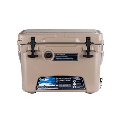 China Waterproof USA Roto Cooler 20qt Shipping Rotomolded Beach Cooler Box Hard Plastic For Fishing for sale