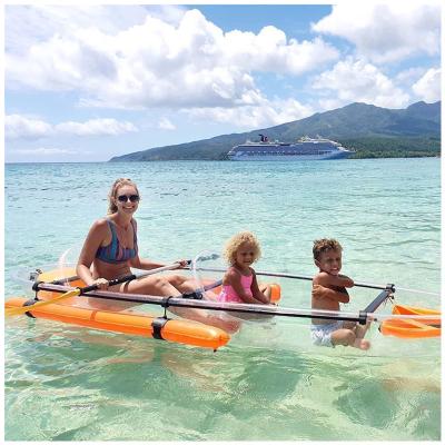 China Adults Wholesale Transparent Canoe Kayak Rowing Boat Waterproof Traveling With Double Seats for sale