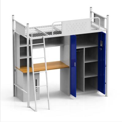 China Modern College Dorm Loft Bed Bunk Bed With Desk And Wardrobe for sale