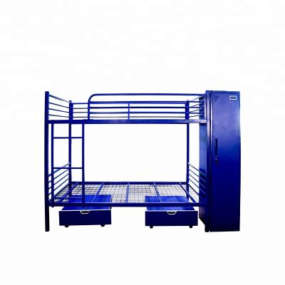 China Adult Bunk Bed Custom UK Double Dorm Bed USA Mattress For Hostels Metal Loft Bed for sale