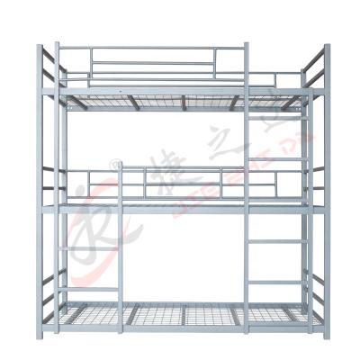 China JZD modern high quality cheap triple sleeper metal bunk bed steel triple bunk bed for sale