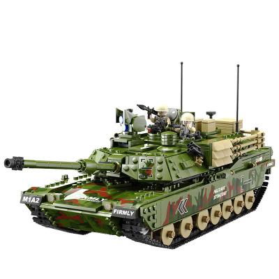 China DIY TOY Leopard 2 Battle Tank Building Block Military Soldiers Weapon Bricks M1A2 Tank Model Educational Toys For Children for sale