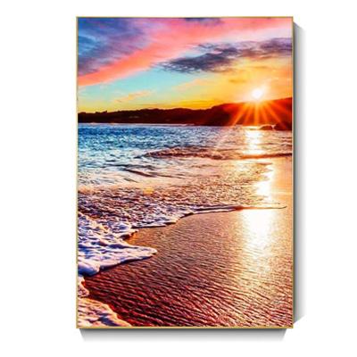 China New Custom Art Resin Modern Painting Canvas Wall Art Beach Diamond Painting Decor Full Classic/Postmodern Exercises And DIY 5D Sea Landscape for sale