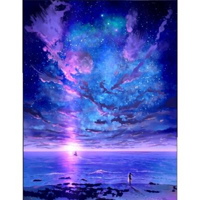 China art & Collectible gifts to friends the most beautiful starry sky cross stitch embroidered blue cross stitch kits for sale