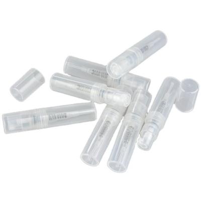 China Recyclable In Sale 2ml PP Tube Perfume Bottle Stock Empty Plastic Spray Bottle for sale