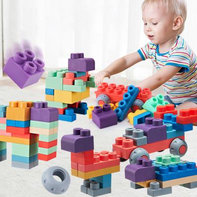 China Building Toy 20 Pcs Set Baby Learning Educational Silicone Children Animal Stacking Block Toy Kids Silicone Stacking Toys for sale