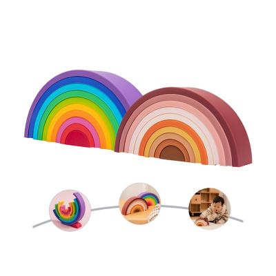 China Silicone Rainbow Stacker Rainbow Stacker Silicone Kids Toy Soft Silicone Kids Toys for sale