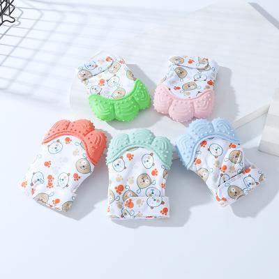 China Toy Baby Teething Glove Soft Silicone Baby Teether Mitt For Baby Soothing Teething Mitten Teeher Gloves for sale