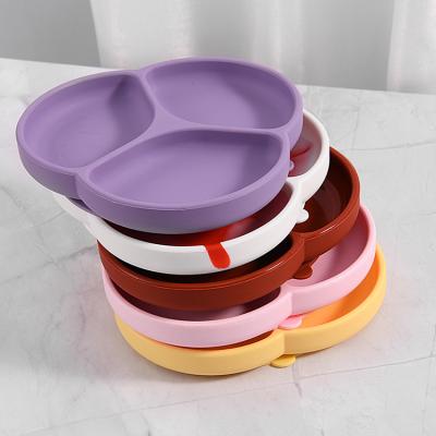 China Modern Amazon Divided Silicone Dish Baby, Suction Baby Silicone Dish, Baby Silicone Baby Feeding Dish for sale