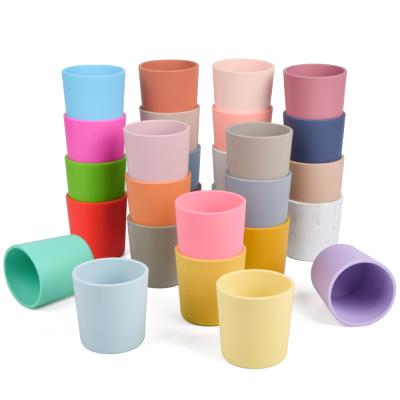 China Tiny Independent BHD BPA Silicone Baby Training Cup Toddler Free Unbreakable Infants Freestanding Drinking Cups for sale