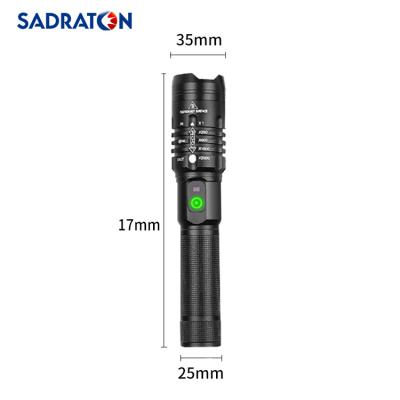 China 2022 hid interface flashlight maker led waterproof usb p50 emergency torch light 1000lm zoomable with power bank for sale