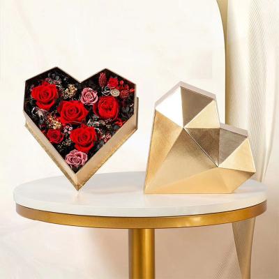 China AP55D Recycled Materials Wedding Love Theme Party Valentine's Day Premium Quality Gift Heart Shaped Floral Boxes For Wife for sale