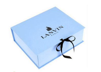 China Foldable Blue Magnetic Closure Gift Box With Custom Logo / Surface Finishing for sale