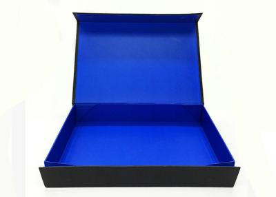 China Matt Blue Folding Jewelry Gift Boxes , Magnetic Closure Rectangle Gift Boxes With Lids  for sale