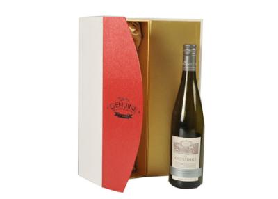 China Cajas de regalo dobles reutilizables de la botella de vino, cajas durables del top del tirón del vino tinto en venta