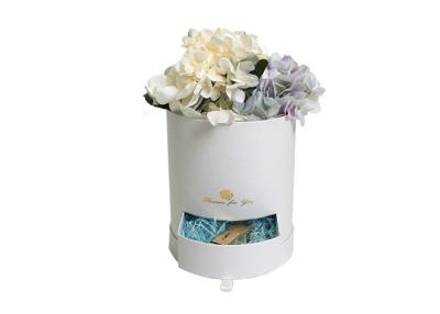 China Round Paper Florist Hat Boxes , Luxury Cylindrical Flower Packaging Boxes  for sale