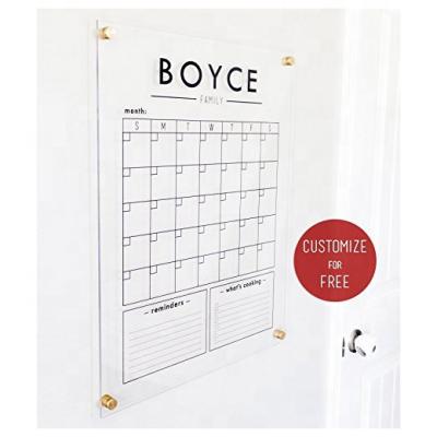 China 100% Eco-Friendly Custom Clear Acrylic Calendars - 18x23 Dry Erase Wall Calendar - Dry Erase Family Calendar, Personalized Gift for sale