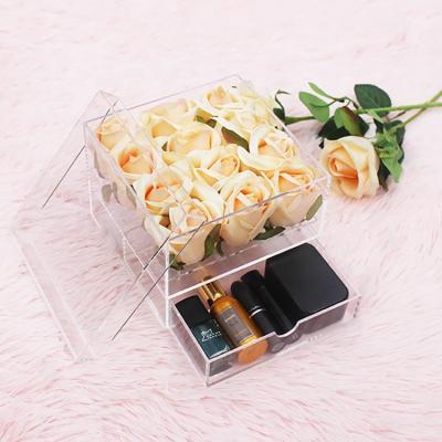 China Viable Gifts Acrylic Storage Box and Flower Acrylic Remote Control Box for sale