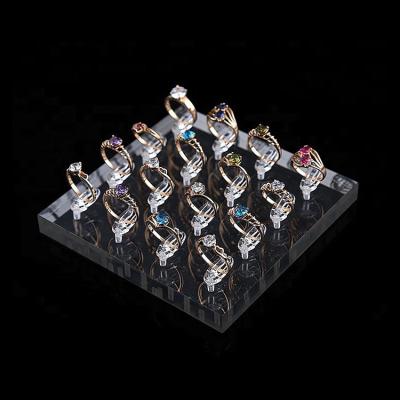 China CLEAR Jewelry Disply / FROSTED SOLID ACRYLIC 16 RING RISE DISPLAY - RING DISPLAYS for sale