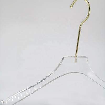 China Lady Wedding Dresses Hanger Gold Eco-friendly Hook Hanger For Acrylic Clothing Hanger Holders for sale